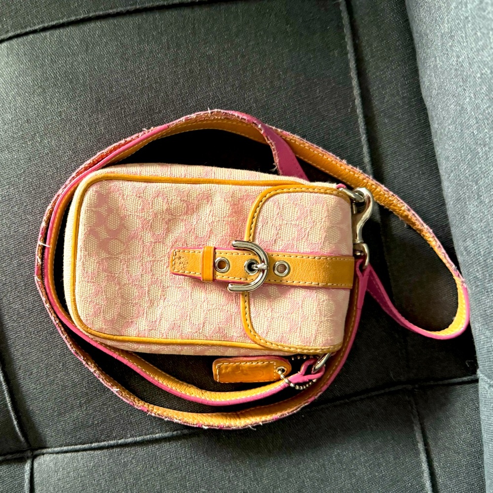 Coach crossbody - pink and tan